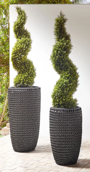 PE Rattan Plant Pots – Tall Decorative Flower Planters