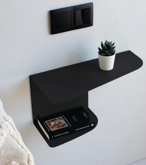 Floating Nightstand Set of 2 – Wall Mounted Metal Bedside Tables