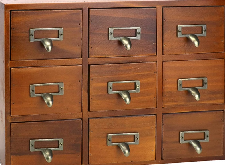 Home Office Desk Organizer with 9 Drawers – Wooden Storage Box