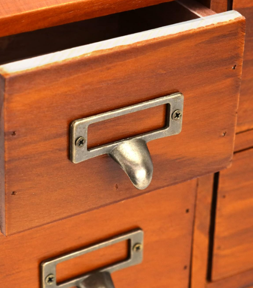 Home Office Desk Organizer with 9 Drawers – Wooden Storage Box
