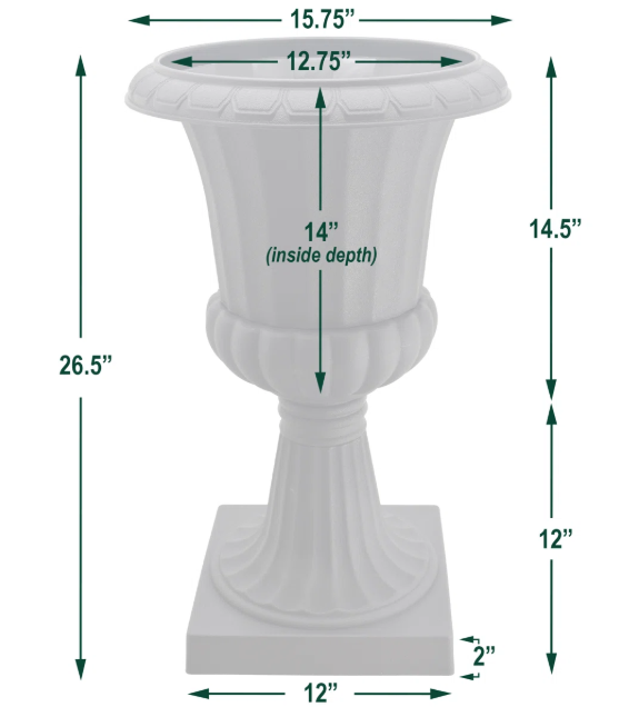 Classic Plastic Planters for Garden, Patio, Entryway & Indoor Décor