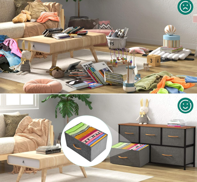 5 Drawer Storage Organizer – Fabric Dresser with Metal Frame