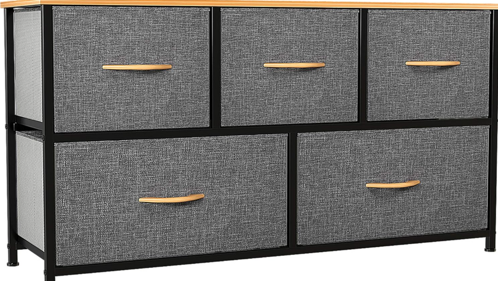 5 Drawer Storage Organizer – Fabric Dresser with Metal Frame
