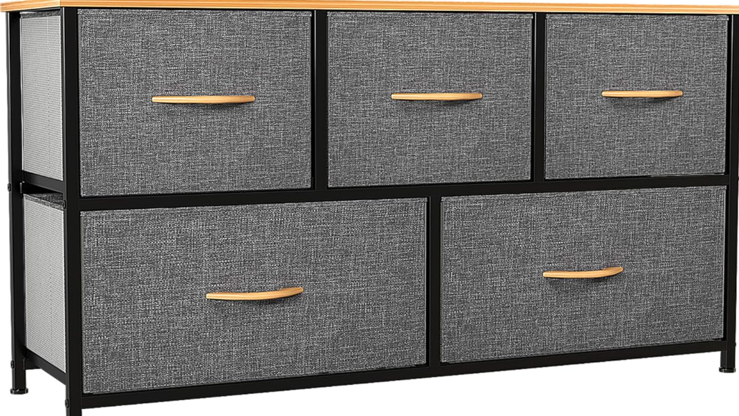 5 Drawer Storage Organizer – Fabric Dresser with Metal Frame