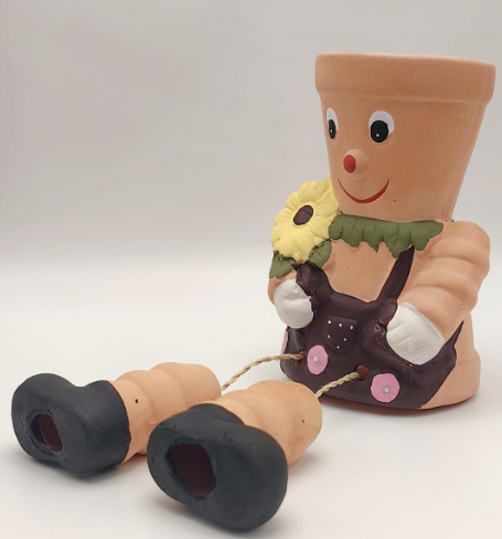 Pot Man Planter Terracotta Succulent Flower Pot – Cute Hanging or Sitting Plant Pot