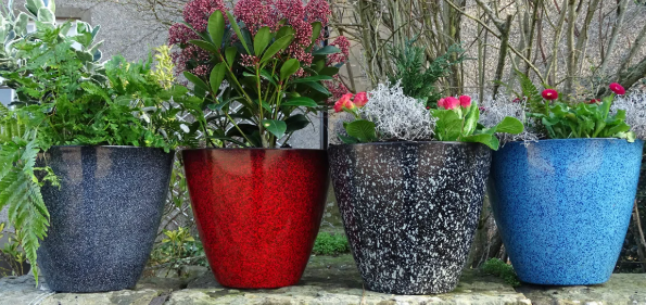 Vibrant Hand-Finished Alexandrea Fusion Planters