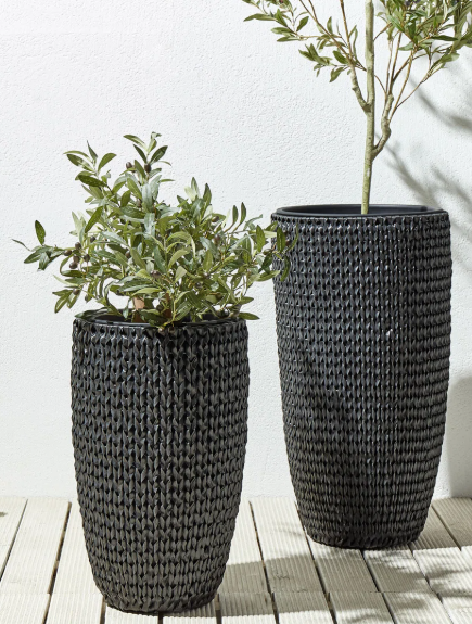 PE Rattan Plant Pots – Tall Decorative Flower Planters
