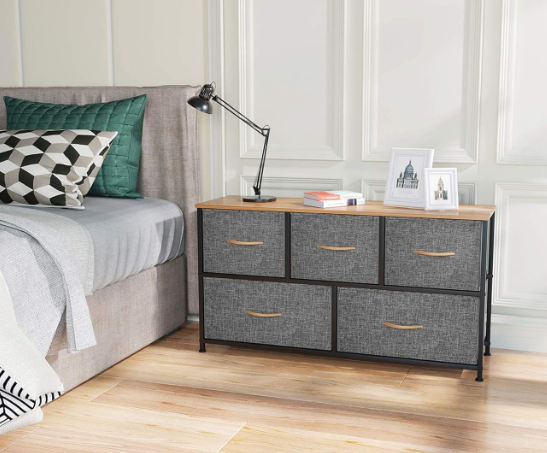 5 Drawer Storage Organizer – Fabric Dresser with Metal Frame